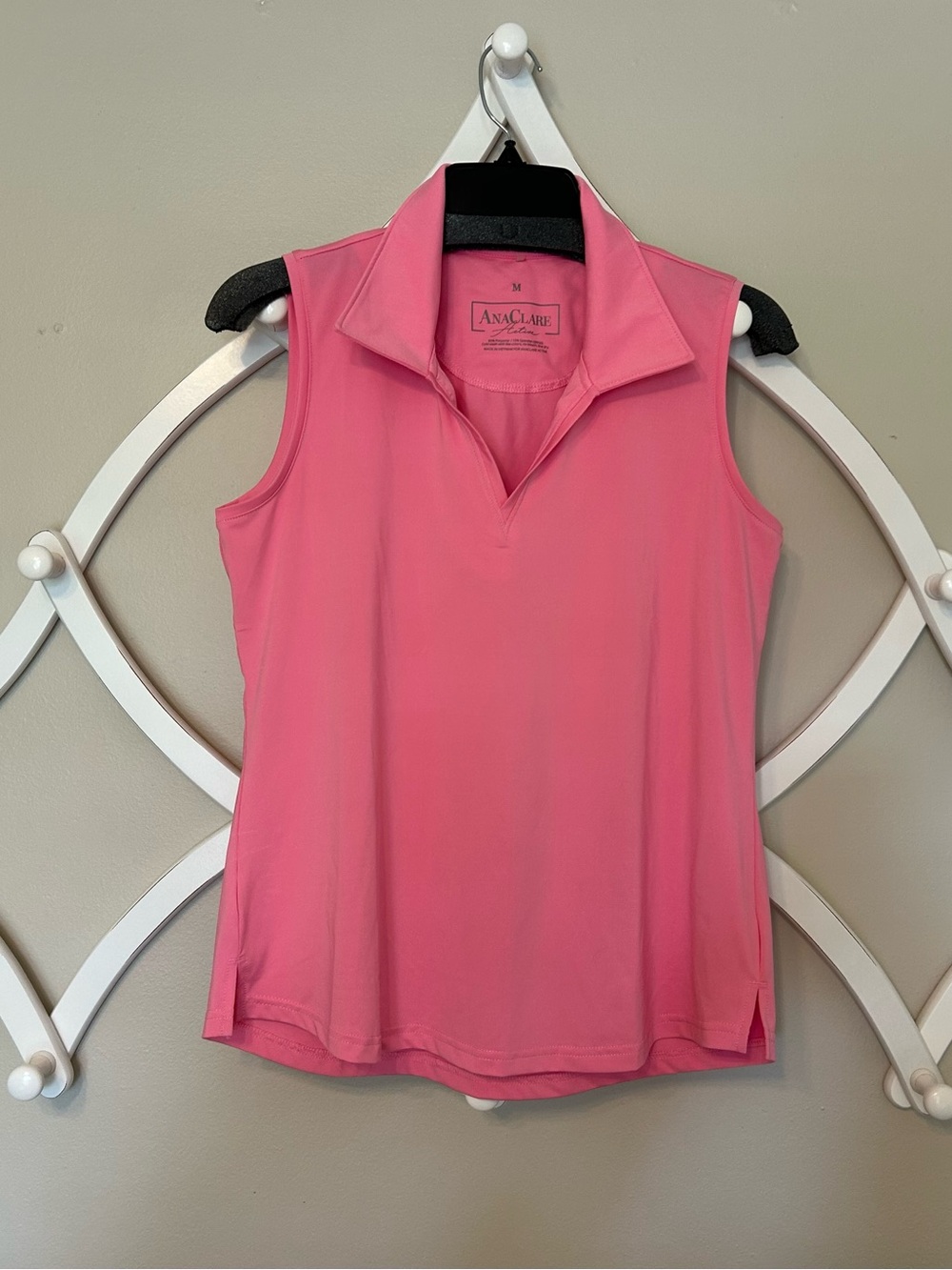 Ana Clare Active Pink Sleeveless Golf/Tennis Top